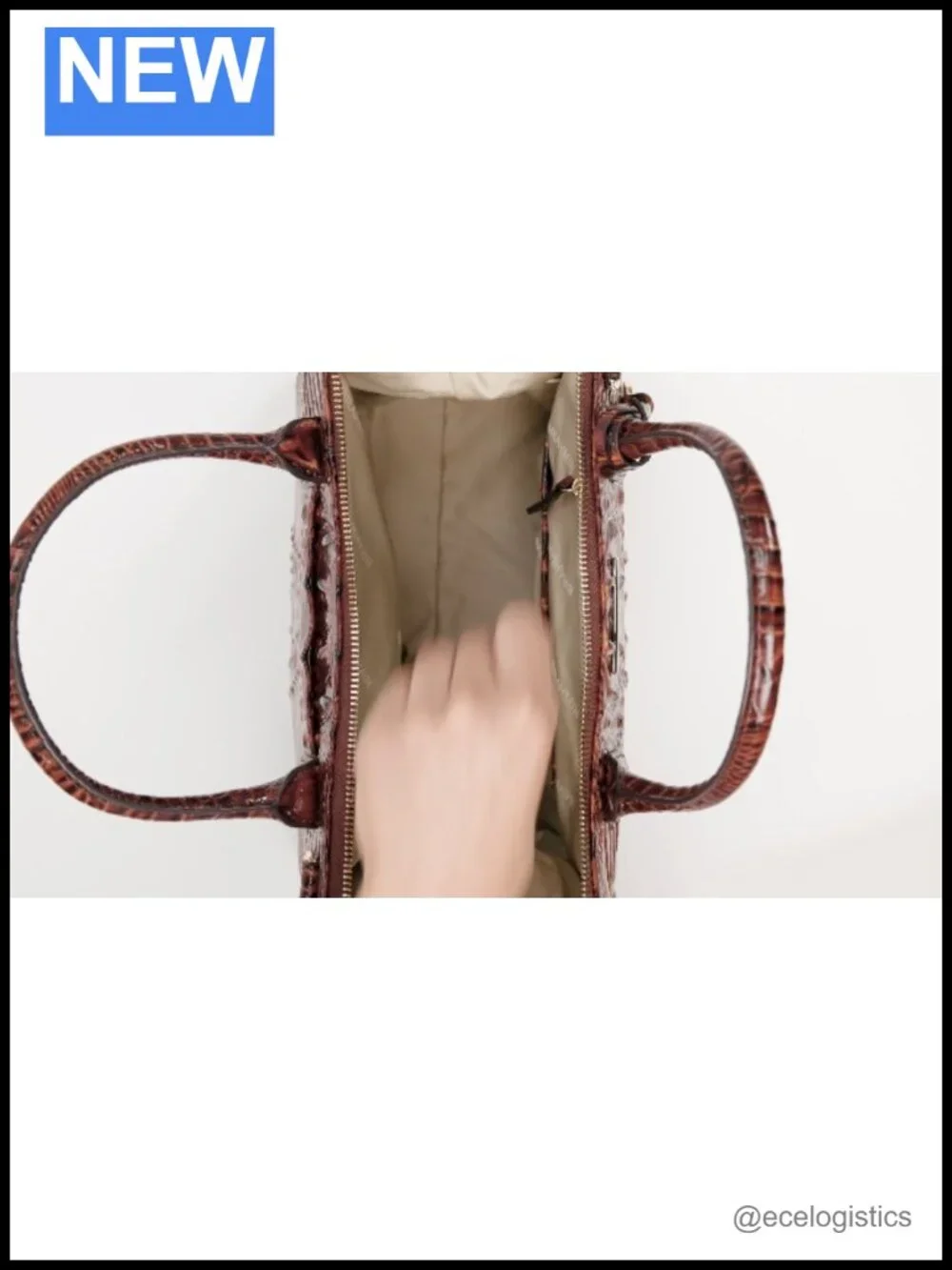 Genuine Leather Designer Satchel Handbag with Crossbody Strap
